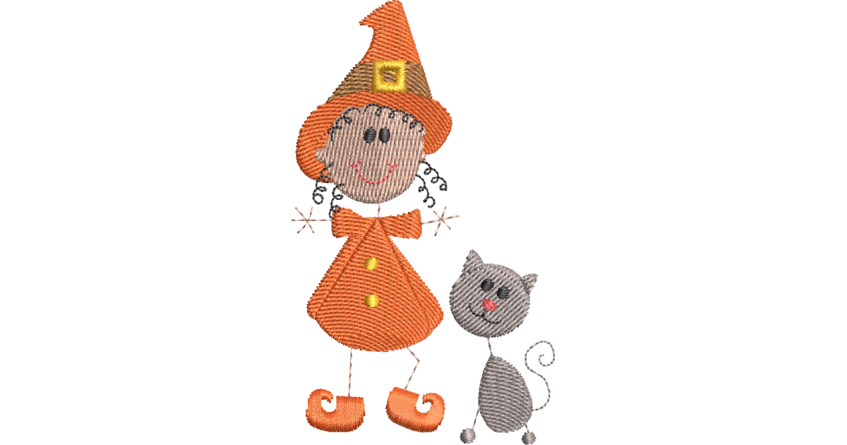 Sticky Witch 09 | Halloween Machine Embroidery Design