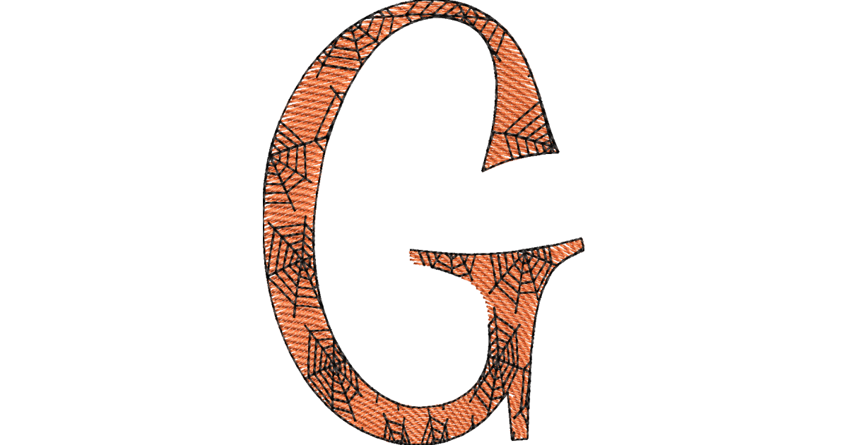 Whimsical Witch Letter G | Spiderweb Embroidery Font