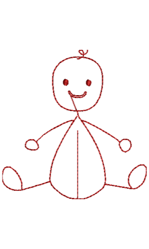 redwork stick baby